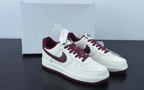 耐克Nike Air Force 1 “米酒红”配色空军一号低帮休闲板鞋纯原版本 货号：GH5622-063