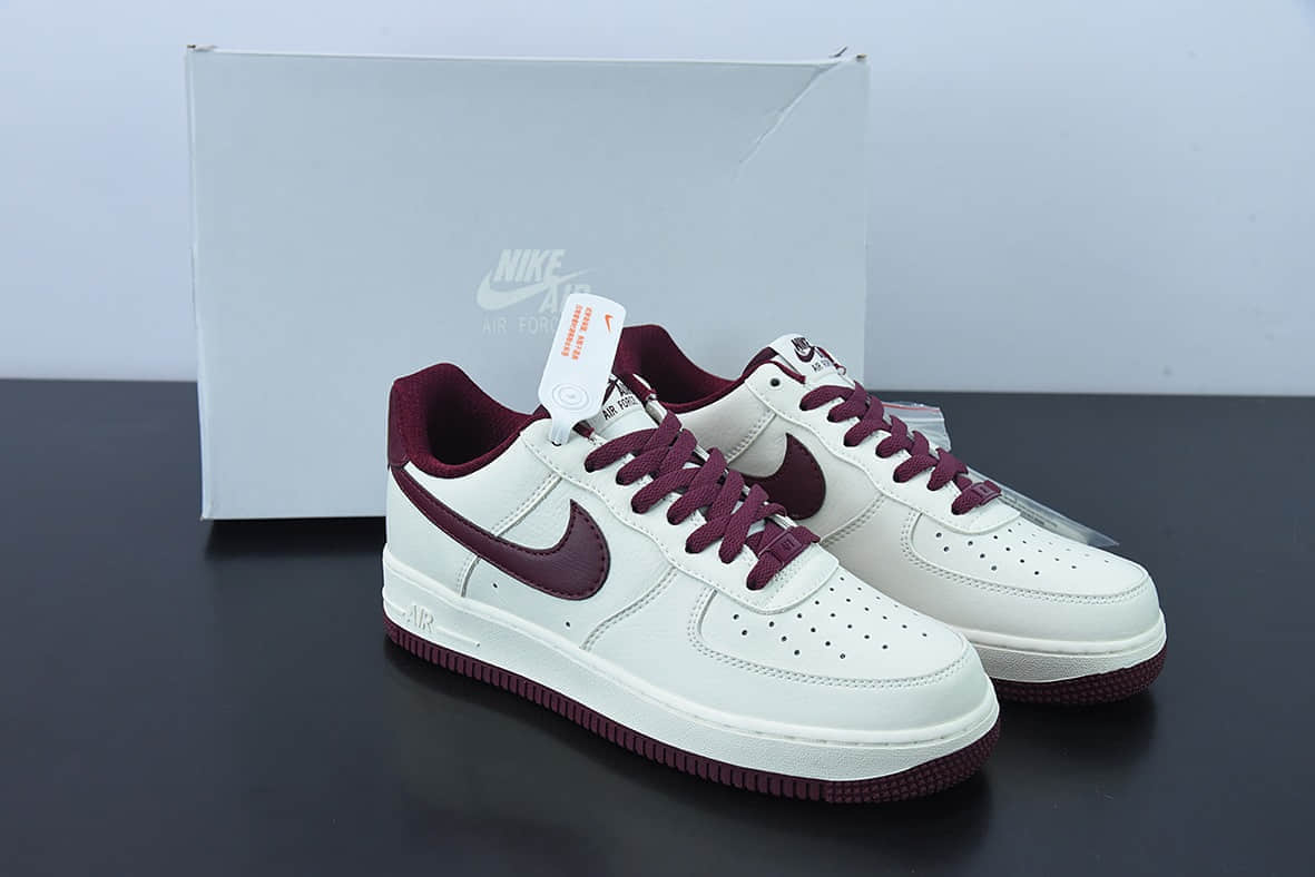 耐克Nike Air Force 1 “米酒红”配色空军一号低帮休闲板鞋纯原版本 货号：GH5622-063