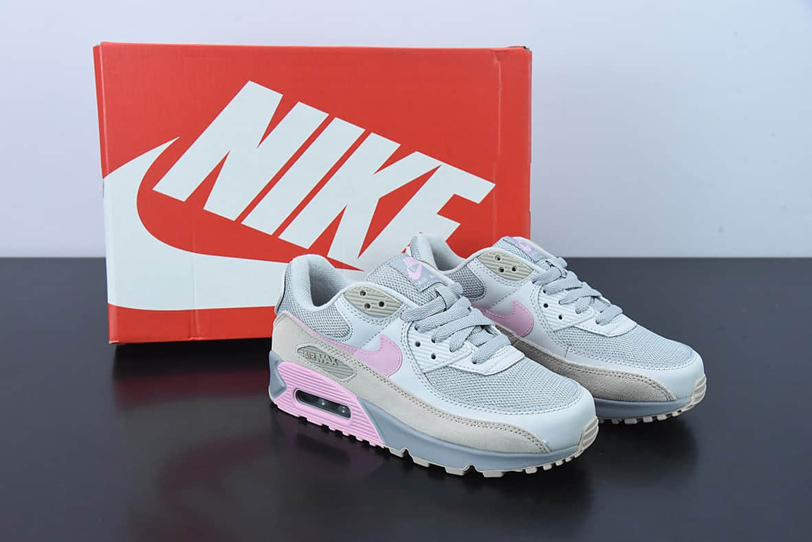 耐克Nike Nike Air Max 90 Vast Grey Pink大底灰浅粉复古气垫百搭休闲运动慢跑鞋纯原版本 货号：CW7483-001