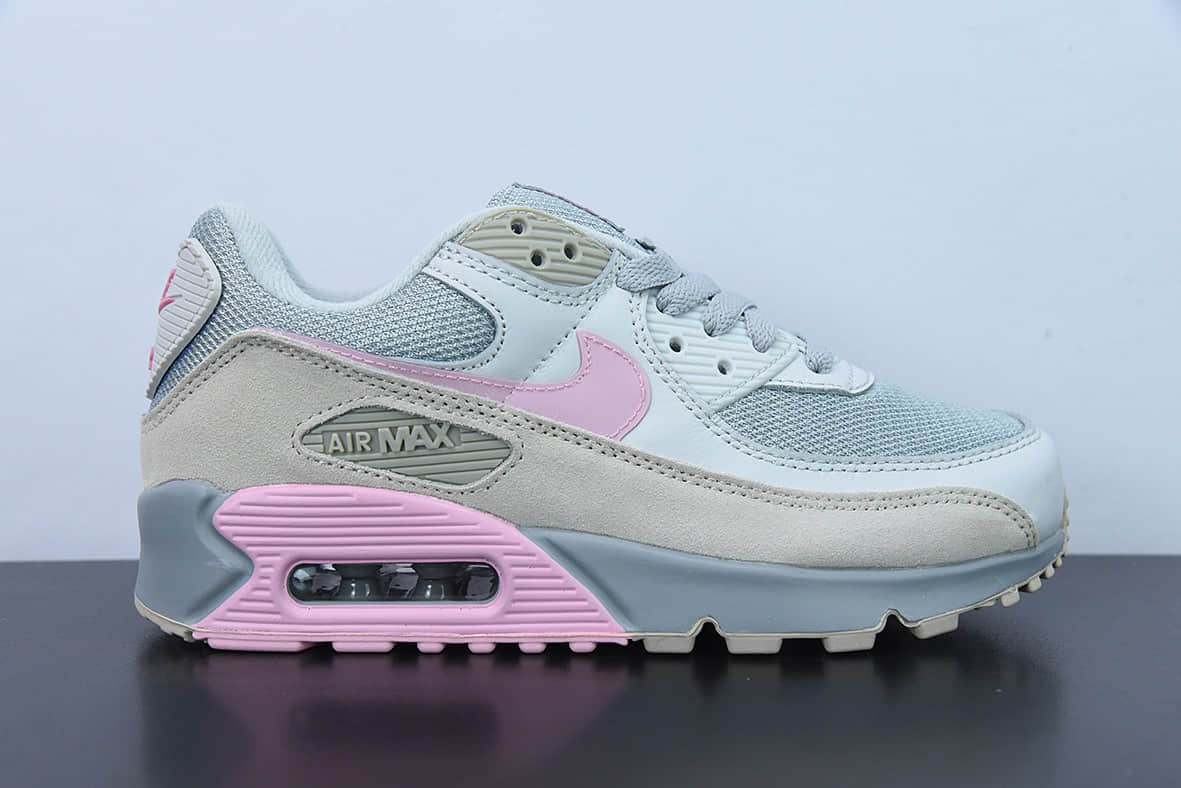 耐克Nike Nike Air Max 90 Vast Grey Pink大底灰浅粉复古气垫百搭休闲运动慢跑鞋纯原版本 货号：CW7483-001