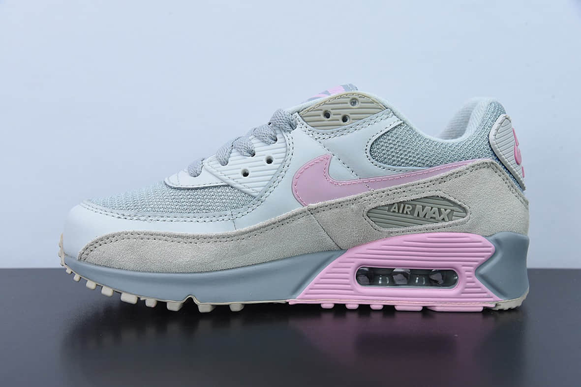 耐克Nike Nike Air Max 90 Vast Grey Pink大底灰浅粉复古气垫百搭休闲运动慢跑鞋纯原版本 货号：CW7483-001