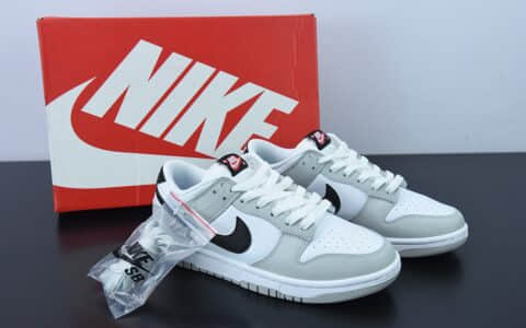 耐克Nike SB Dunk Low 白灰黑钩复古休闲板鞋纯原版本 货号：DR9654-001