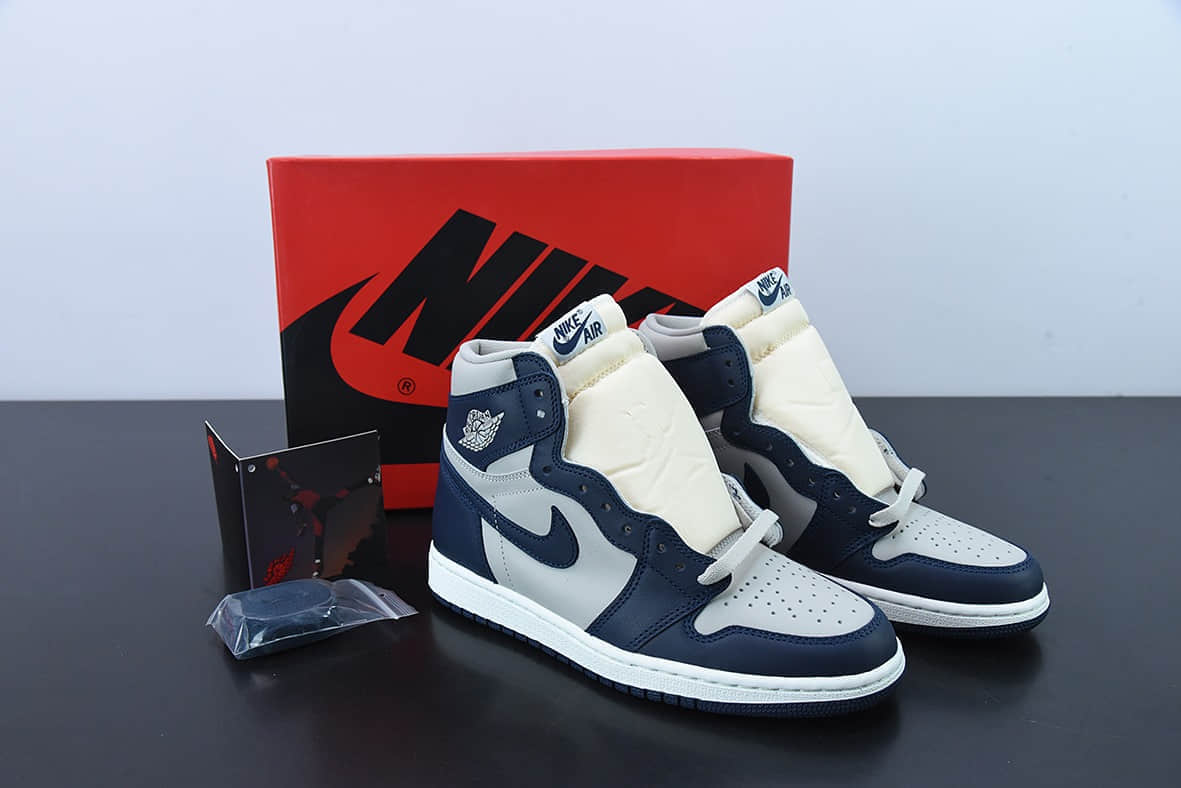 乔丹Air Jordan 1 High 85 College Navy蓝灰 AJ1代经典高帮篮球鞋纯原版本 货号：BQ4422-400