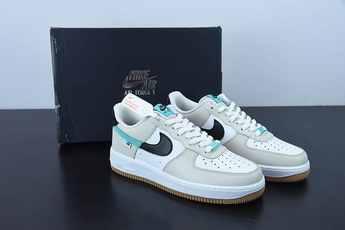 耐克Nike Air Force 1 Low 黑绿断勾空军一号低帮运动休闲板鞋纯原版本 货号：DX6062-101