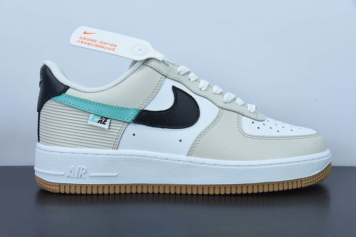 耐克Nike Air Force 1 Low 黑绿断勾空军一号低帮运动休闲板鞋纯原版本 货号：DX6062-101