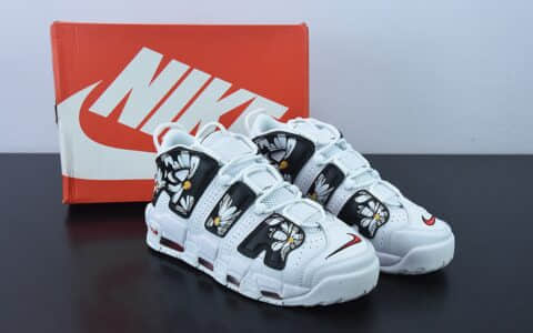 耐克Nike Air More Uptempo 96 QS 黑白小雏菊大AIR皮蓬古复篮球鞋纯原版本 货号：DM8150-100