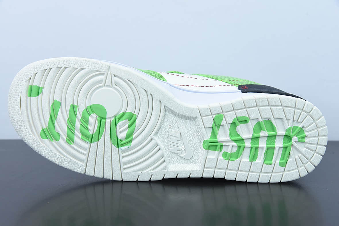 耐克Nike Dunk Low SB金扣绿蛇白绿蛇纹低帮滑板鞋纯原版本 货号：DV1491-101