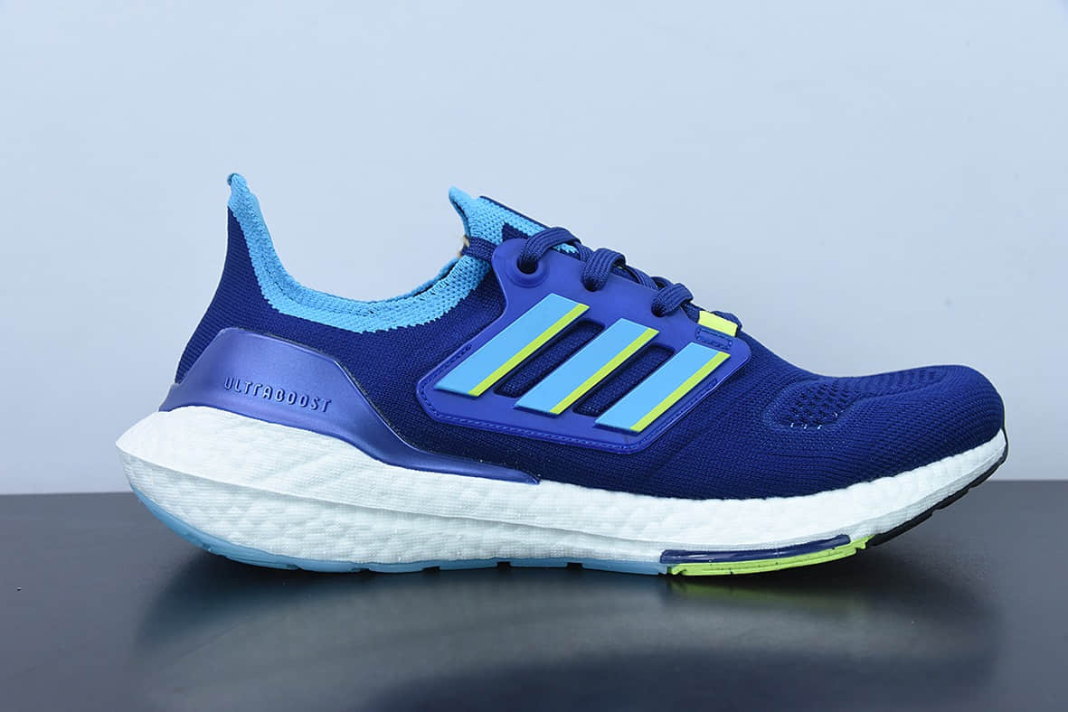 阿迪达斯 Adidas Ultra Boost ub2022 Consortium 深蓝色全新配色爆米花跑鞋纯原版本 货号：GX9333