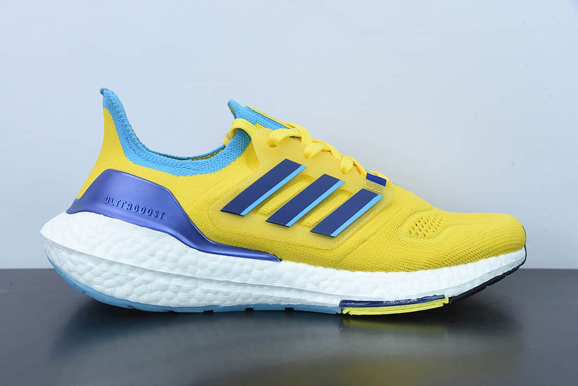 阿迪达斯 Adidas Ultra Boost ub2022 Consortium 黄蓝色全新配色爆米花跑鞋纯原版本 货号：GW1710