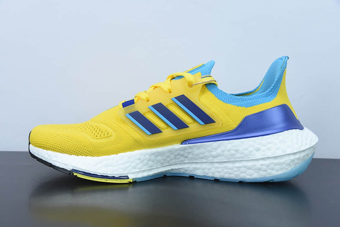 阿迪达斯 Adidas Ultra Boost ub2022 Consortium 黄蓝色全新配色爆米花跑鞋纯原版本 货号：GW1710