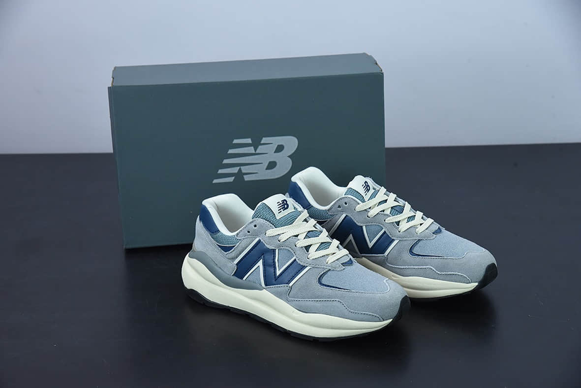 新百伦New Balance M5740系列灰蓝色复古老爹风休闲运动慢跑鞋纯原版本 货号：M5740LX1