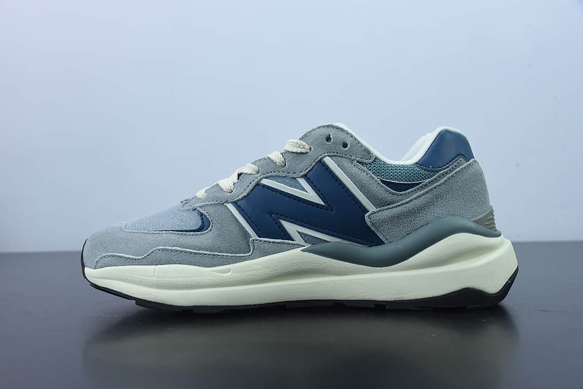 新百伦New Balance M5740系列灰蓝色复古老爹风休闲运动慢跑鞋纯原版本 货号：M5740LX1