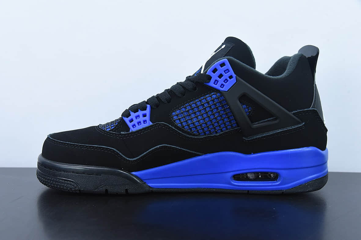 乔丹Air Jordan 4 RetroBlackMilitary Blue迈克尔·乔丹AJ4代黑赛车蓝中帮复古休闲运动文化篮球鞋纯原版本 货号：CT8527-018