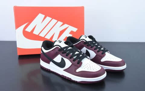 耐克Nike SB Dunk Low 酒红黑复古低帮休闲运动滑板板鞋纯原版本 货号：DJ6188-200