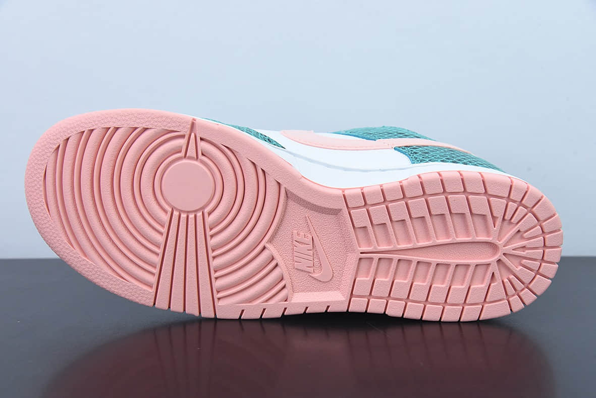 耐克Nike Dunk Low “Snake Skin” 白绿粉蛇纹低帮休闲滑板鞋纯原版本 货号：DR8577-300