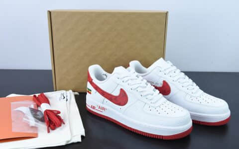 耐克Nike x LV Air Force 1'07 Low LV联名款白红印花空军一号低帮经典百搭休闲运动板鞋纯原版本 货号：LD0212