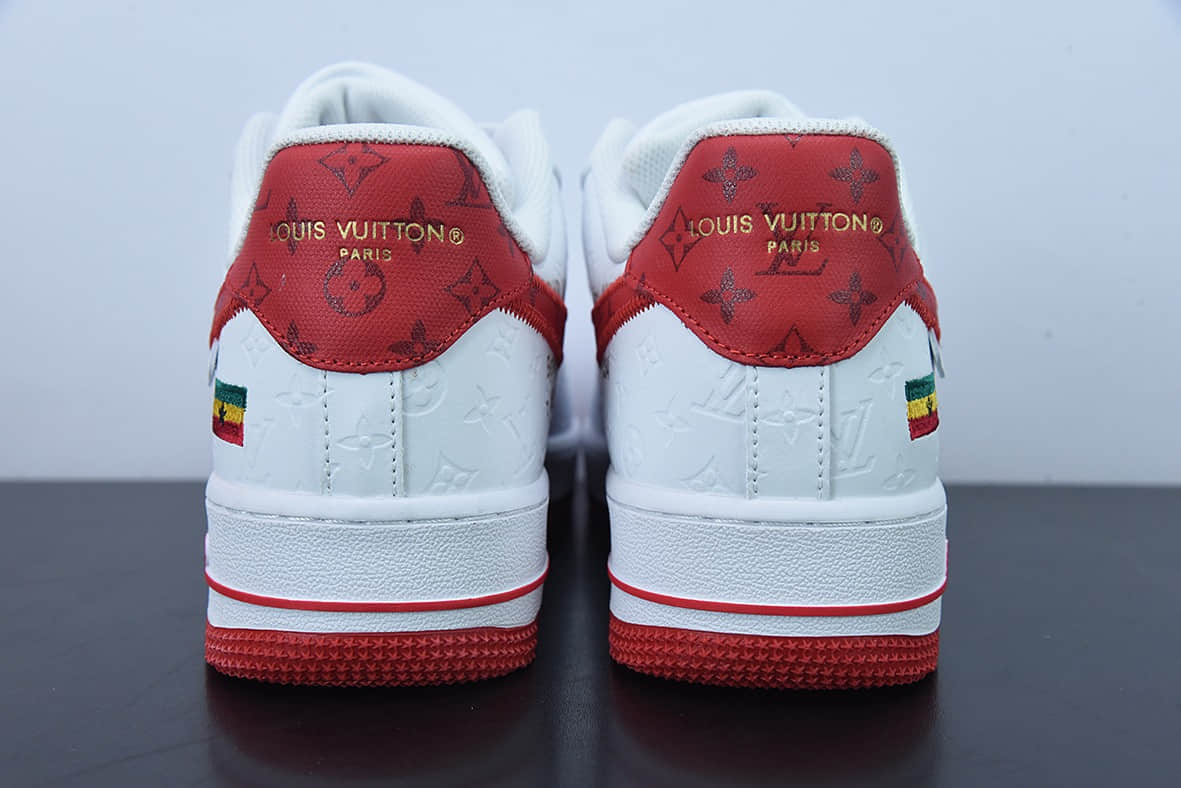 耐克Nike x LV Air Force 1'07 Low LV联名款白红印花空军一号低帮经典百搭休闲运动板鞋纯原版本 货号：LD0212