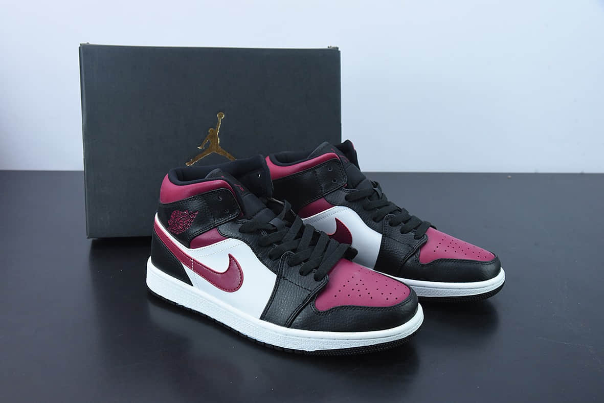 乔丹Air Jordan AJ1 Mid 黑红脚趾中帮篮球鞋纯原版本 货号：554724-066