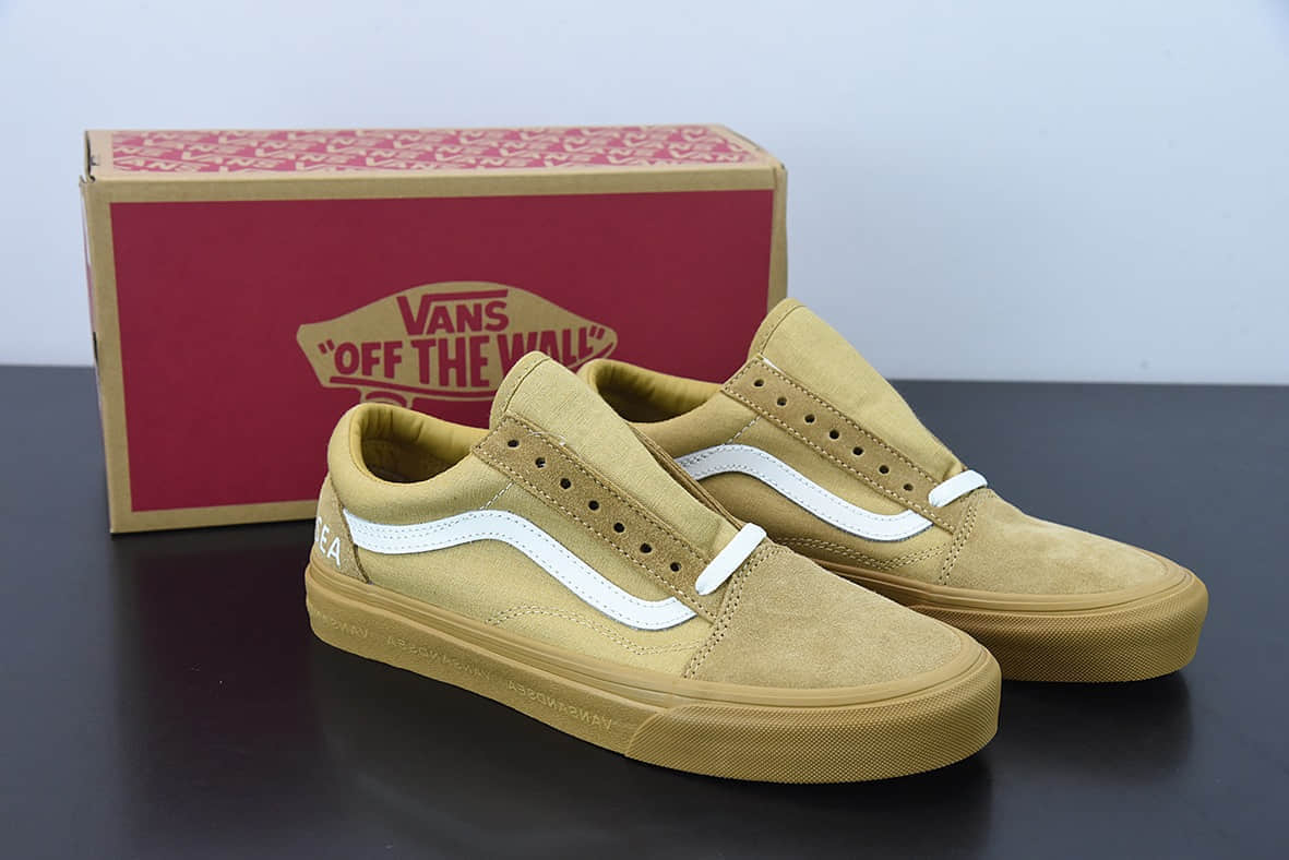 万斯Vans Wind And Sea x Vans Japan 联名款卡其色低帮休闲板鞋纯原版本 货号：VANSANDSEA2