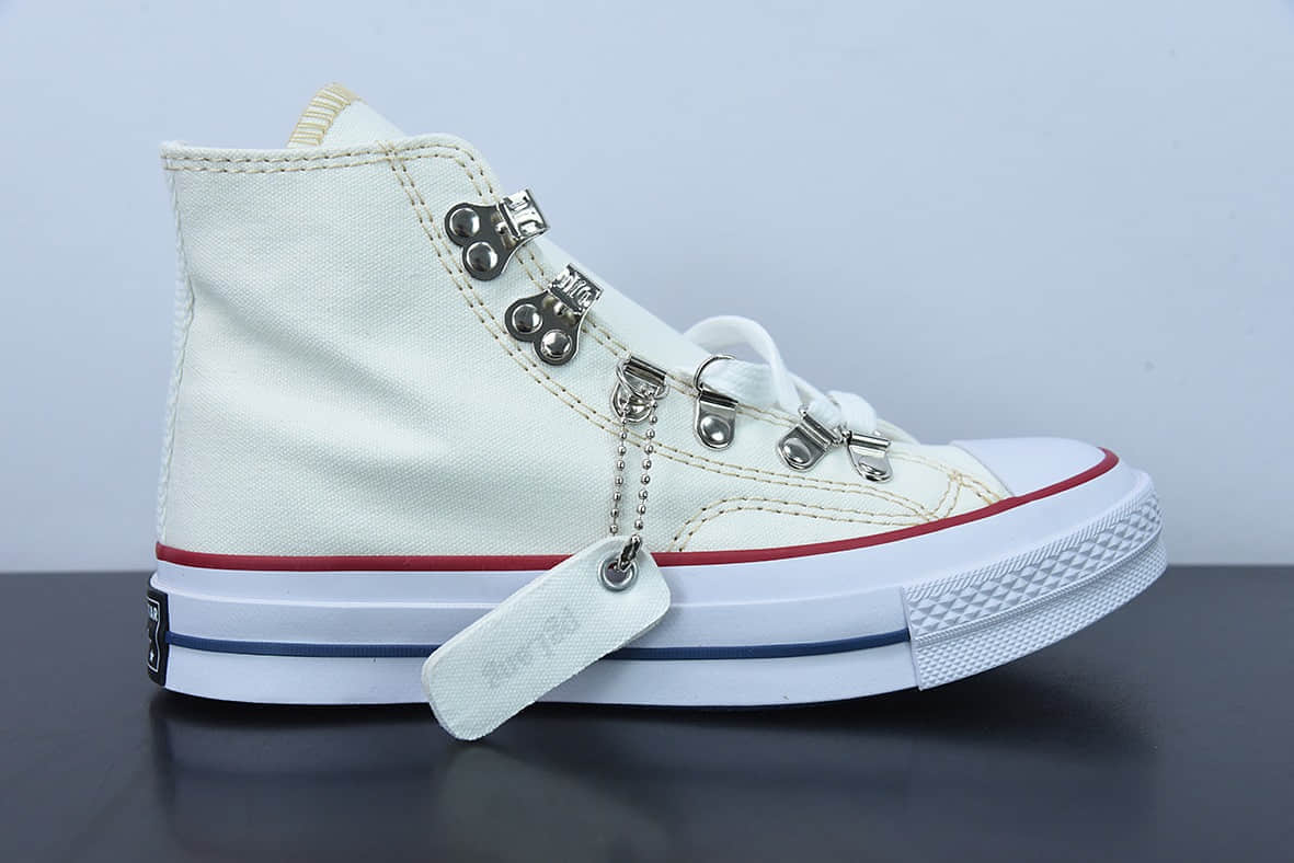 匡威Converse Pglang For x Converse 70s 联名款纯白高帮休闲板鞋纯原版本 货号： A00691C