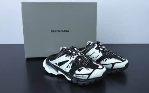巴黎世家Balenciaga 巴黎世家3.0黑白半拖老爹鞋纯原版本 货号：653813WNB10102
