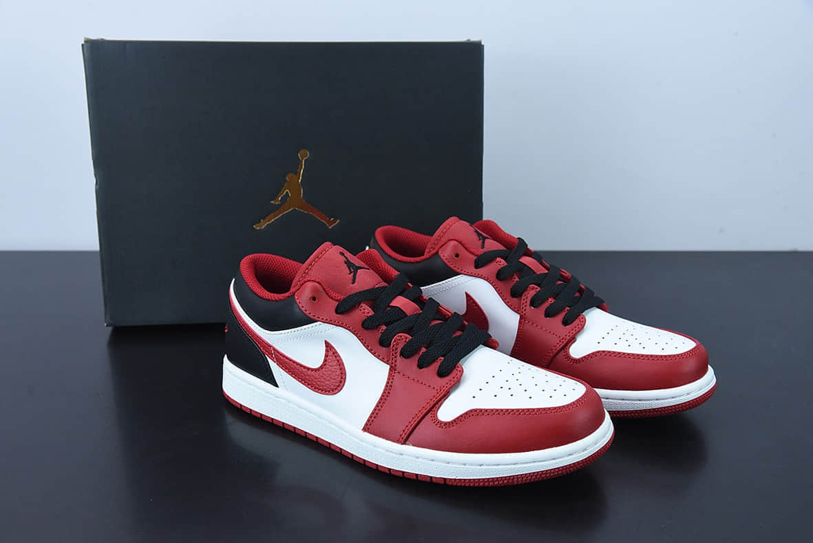 乔丹AIR JORDAN 1 Low AJ1 红白黑复古低帮篮球鞋纯原版本 货号：553558-163