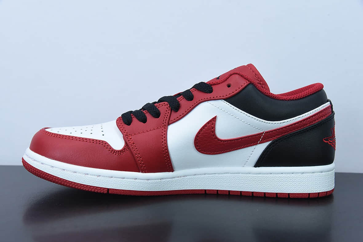 乔丹AIR JORDAN 1 Low AJ1 红白黑复古低帮篮球鞋纯原版本 货号：553558-163