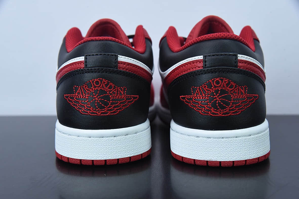 乔丹AIR JORDAN 1 Low AJ1 红白黑复古低帮篮球鞋纯原版本 货号：553558-163