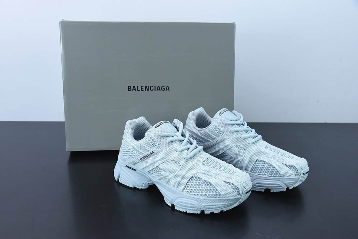 巴黎世家Balenciaga 巴黎世家网面灰色运动鞋纯原版本 货号：679339W2E924901