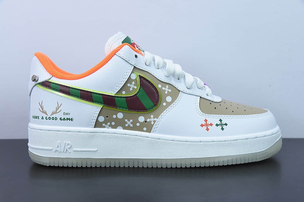 耐克Nike Air Force 1’07 LowHave a Good Game定制电竞主题圣诞节夜光空军一号低帮运动休闲板鞋纯原版本 货号：DO2333-101