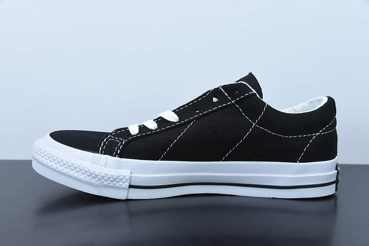 匡威Converse Stussy x Converse Chuck Taylor 斯图西2022全新联名经典黑色一星标低帮休闲板鞋纯原版本 货号：173120C