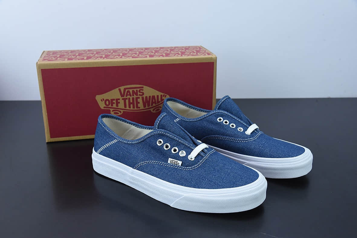 万斯Vans Authentic 牛仔蓝休闲低帮帆布鞋纯原版本 货号：VN0A3MU642E