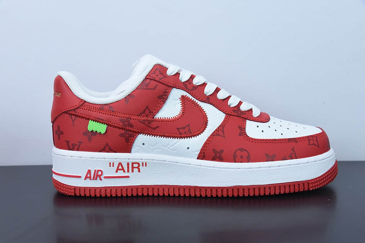 耐克Nike x LV Air Force 1'07 Low LV联名款白红印花空军一号低帮经典百搭休闲运动板鞋纯原版本 货号：LD0232