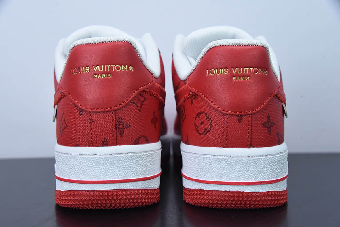 耐克Nike x LV Air Force 1'07 Low LV联名款白红印花空军一号低帮经典百搭休闲运动板鞋纯原版本 货号：LD0232