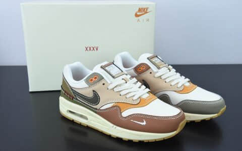 耐克Nike Air Max 1 PRM 绿棕鸳鸯小气垫复古休闲跑步鞋纯原版本 货号：DQ8656-133