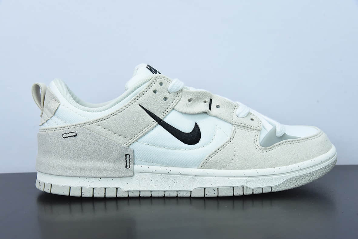 耐克Nike Wmns Dunk Low Disrupt 2Pale Ivory轻量扣篮破坏二代系列解构骨白黑双钩低帮休闲板鞋纯原版本 货号：DH4402-101