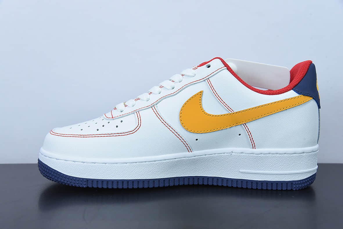 耐克Nike Air Force 1'07 Low“皮革白橙勾空军一号低帮休闲板鞋纯原版本 货号：AF1234-010