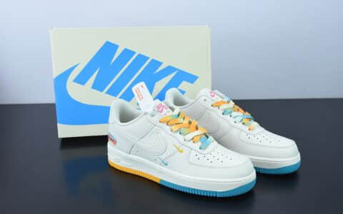 耐克Nike Air Force 1 Low '07 “米黄蓝”圣安东尼奥城市限定空军一号低帮休闲板鞋纯原版本 货号：SA5696-123