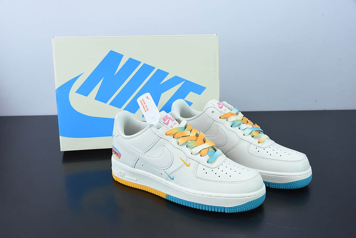 耐克Nike Air Force 1 Low '07 “米黄蓝”圣安东尼奥城市限定空军一号低帮休闲板鞋纯原版本 货号：SA5696-123