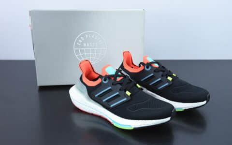 阿迪达斯Adidas UltraBoost2022BlackBlue OrangeUB2022 8.0 黑蓝桔厚底爆米花跑鞋纯原版本 货号：GY8681