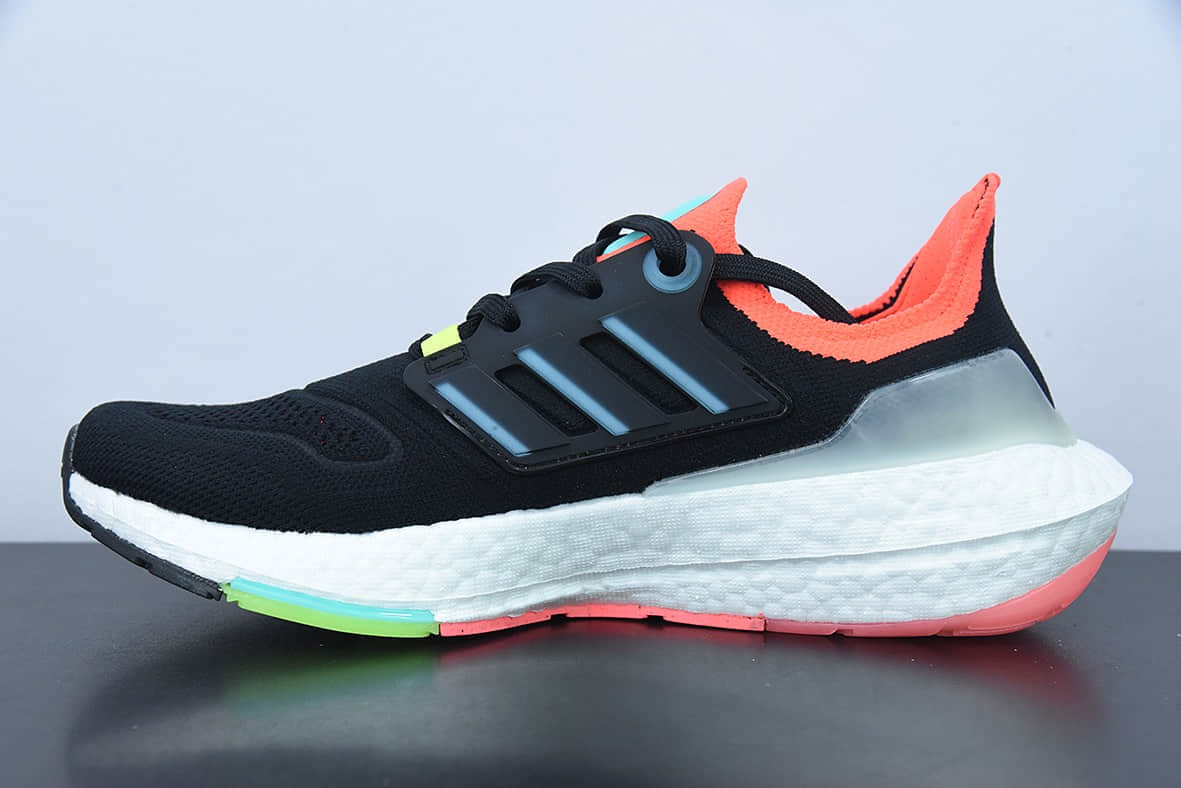 阿迪达斯Adidas UltraBoost2022BlackBlue OrangeUB2022 8.0 黑蓝桔厚底爆米花跑鞋纯原版本 货号：GY8681