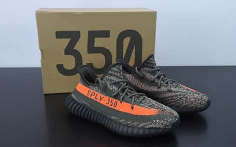 阿迪达斯Adidas Yeezy Boost 350V2 椰子350系列灰绿橙 2022新款爆米花休闲运动跑鞋纯原版本 货号：HQ7045