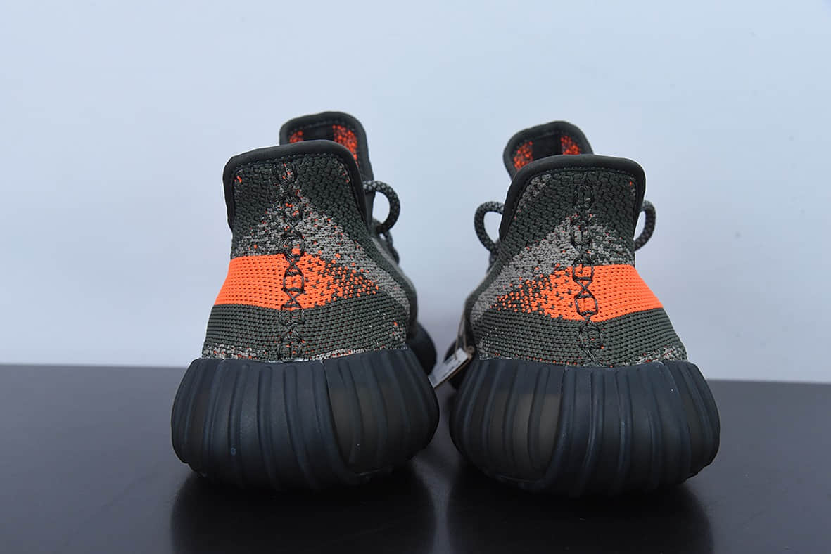 阿迪达斯Adidas Yeezy Boost 350V2 椰子350系列灰绿橙 2022新款爆米花休闲运动跑鞋纯原版本 货号：HQ7045