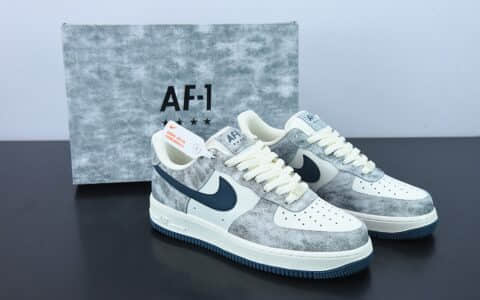 耐克Nike Air Force 1 Low ’07 深蓝岩石配色空军一号低帮休闲板鞋纯原版本 货号：BX5815-535