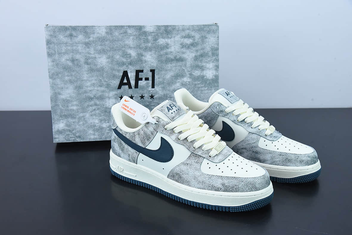 耐克Nike Air Force 1 Low ’07 深蓝岩石配色空军一号低帮休闲板鞋纯原版本 货号：BX5815-535