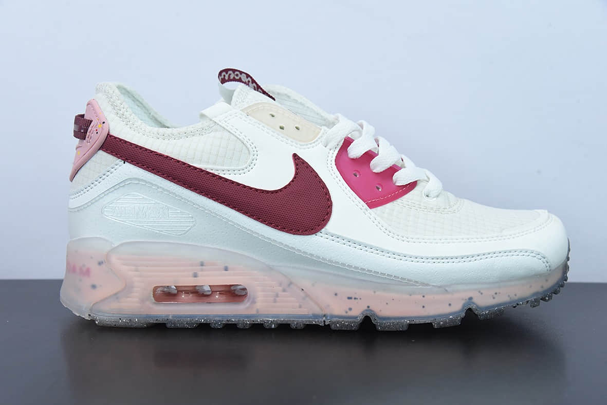 耐克Nike Air Max 90 Terrascape Sail 全新热门款MAX90白红粉气垫跑鞋纯原版本 货号：DC9450-100