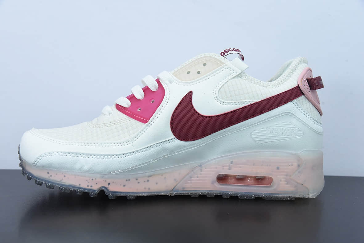 耐克Nike Air Max 90 Terrascape Sail 全新热门款MAX90白红粉气垫跑鞋纯原版本 货号：DC9450-100