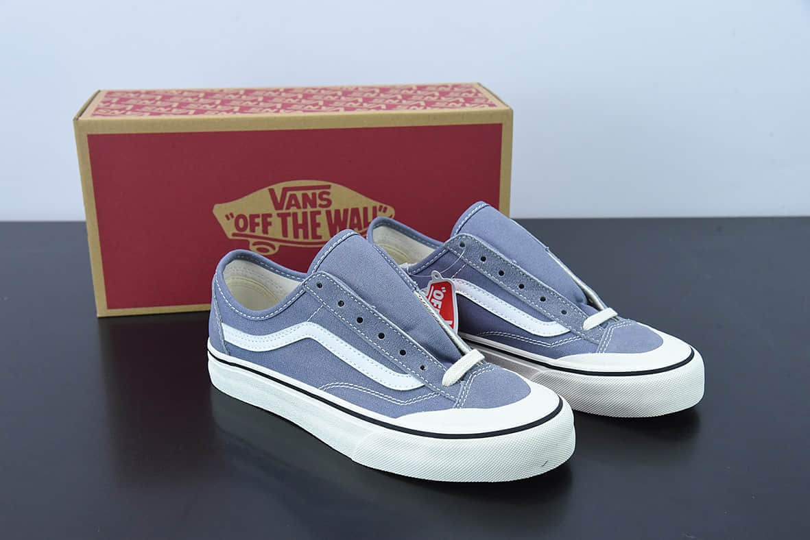 万斯Vans Style 36 Cecon SF 灰蓝色半月包头低帮休闲板鞋纯原版本 货号： VN0A7L3R2N3
