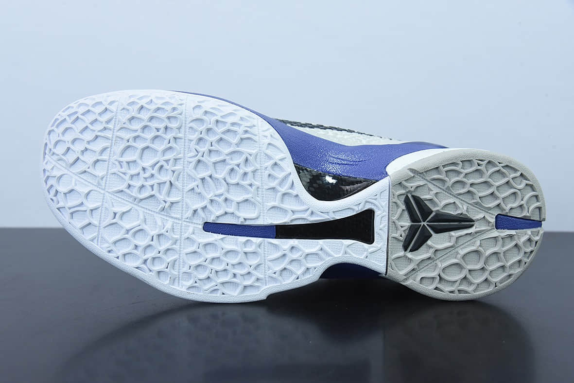 耐克Nike ZOOM KOBE 6 科比6代白黑蓝蛇鳞纹男子实战篮球鞋纯原版本 货号：436311-100
