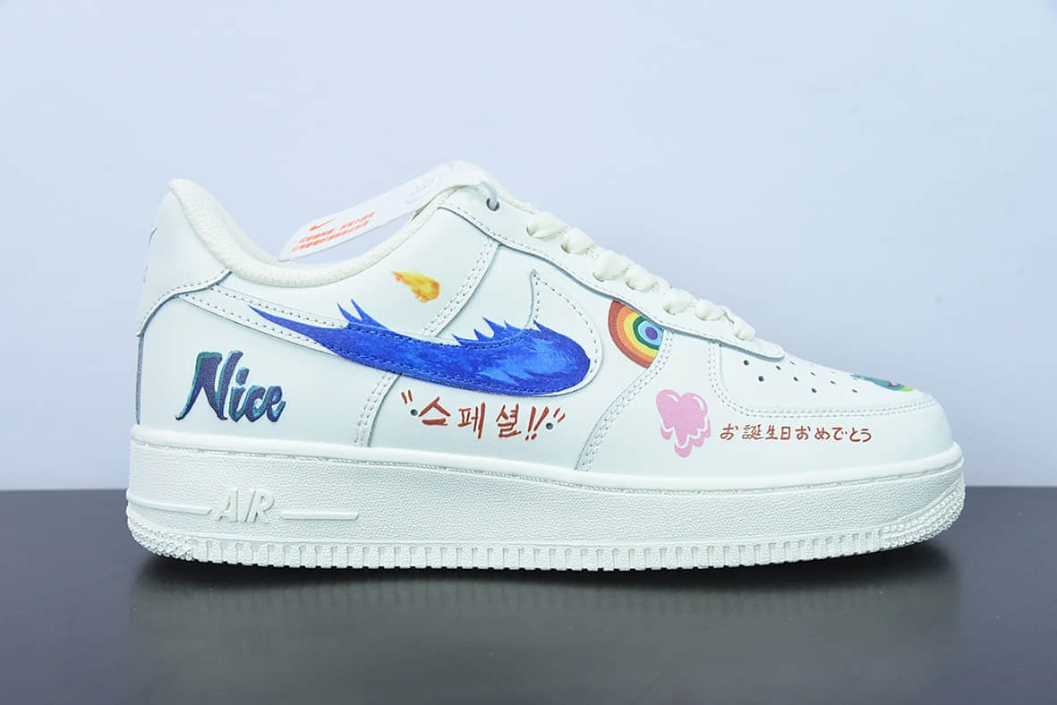 耐克Nike Air Force 1 Low’07 彩虹涂鸦空军一号低帮休闲板鞋纯原版本 货号：CW2288-333